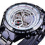 Bezel Golden Skeleton Design Waterproof Mechanical Watch For Men Mechanical Watches GMT New White 