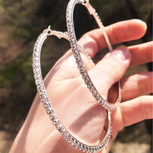 Big Crystal Hoop Earrings Hoop Earrings jztop Official Store silver 30mm