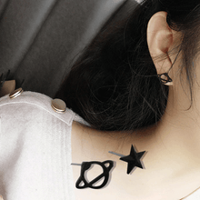 Black Acrylic Saturn Push Back Stud Earrings For Women Stud Earrings Welcome to XXZHJ Store