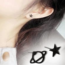Black Acrylic Saturn Push Back Stud Earrings For Women Stud Earrings Welcome to XXZHJ Store