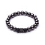 Black Hematite Bead Strand Bracelet For Men With Crown Strand Bracelets HelloLeo 