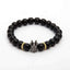 Black Hematite Bead Strand Bracelet For Men With Crown Strand Bracelets HelloLeo B020031 