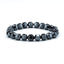 Black Hematite Bead Strand Bracelet For Men With Crown Strand Bracelets HelloLeo B020274 