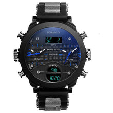 BOAMIGO 3 time zone military sports watches Sports Watches BOAMIGO Official Store blue
