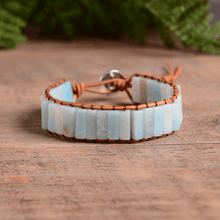 Bohemia Stone Beaded Leather Cuff Bracelet Wrap Bracelets YGLINE Store