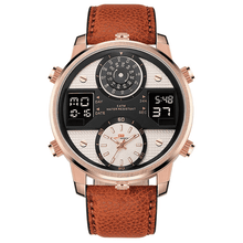 Business Chronograph Luminous Leather Strap Men's Quartz Watch Quartz Watches KAT-WACH Official Store KT720rose