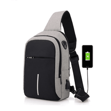 Business Style Oxford Solid Shoulder Crossbody Bag for Men Crossbody Bags Fengdong Company Store light grey