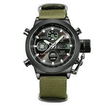 Canvas Strap Military Outdoor Men's Digital Sports Watch Sports Watches KINGDOME of TIMEPIECES store Black 