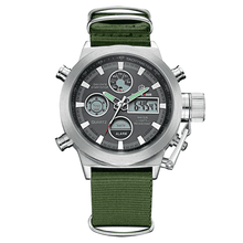 Canvas Strap Military Outdoor Men's Digital Sports Watch Sports Watches KINGDOME of TIMEPIECES store Silver