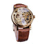 Casual Design Brown Leather Strap Skeleton Men's Mechanical Watch Mechanical Watches GMT 