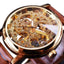 Casual Design Brown Leather Strap Skeleton Men's Mechanical Watch Mechanical Watches GMT Brown 