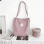 Casual Folding Reusable Cotton Shoulder Bag for Women Shoulder Bags Mary's Purse Store Purplish Pink 