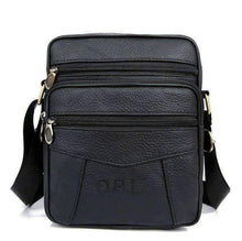 Casual Genuine Cow Leather Shoulder Crossbody Bag for Men Crossbody Bags Qibolu Official Store D Black