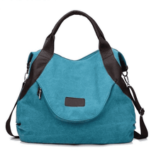 Casual Large Capacity Leather Shoulder Bag for Women Shoulder Bags KVKY Factory Store Lake blue-large