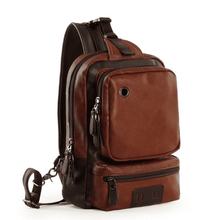 Casual Vintage Leather Chest/Shoulder Soft Crossbody Bag for Men and Women Crossbody Bags zebella Official Store Brown Standard Size 