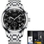 Chronograph Full Steel Water Resistant Men's Quartz Watch Quartz Watches LIGE Official Store 