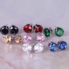 Colorful Zirconia Crystal Stud Earrings For Women Stud Earrings wproduby Official Store 