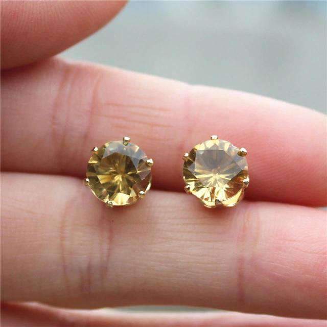 Colorful Zirconia Crystal Stud Earrings For Women Stud Earrings wproduby Official Store gold Champagne 