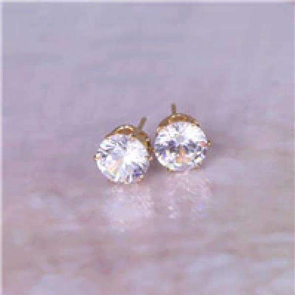 Colorful Zirconia Crystal Stud Earrings For Women Stud Earrings wproduby Official Store gold clear 