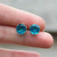 Colorful Zirconia Crystal Stud Earrings For Women Stud Earrings wproduby Official Store gold Hole blue 