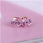 Colorful Zirconia Crystal Stud Earrings For Women Stud Earrings wproduby Official Store gold pink 