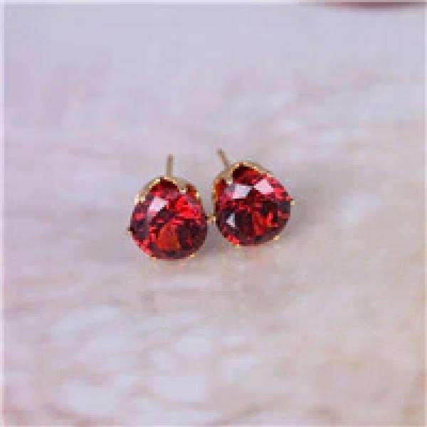 Colorful Zirconia Crystal Stud Earrings For Women Stud Earrings wproduby Official Store gold red 
