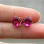Colorful Zirconia Crystal Stud Earrings For Women Stud Earrings wproduby Official Store gold rose 