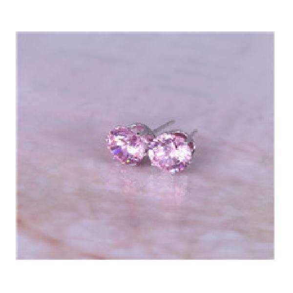 Colorful Zirconia Crystal Stud Earrings For Women Stud Earrings wproduby Official Store Silver pink 