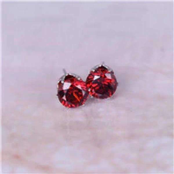 Colorful Zirconia Crystal Stud Earrings For Women Stud Earrings wproduby Official Store Silver red 