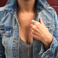 Copper Long Strip Pendant Necklace Chain Necklaces KISSWIFE Official Store Gold
