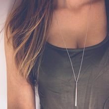 Copper Long Strip Pendant Necklace Chain Necklaces KISSWIFE Official Store Silver