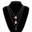 Cross Virgin Mary Multilayer Necklace Pendant Necklaces IngeSight.Z Official Store Golden Color 