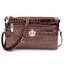 Crossbody Double Zipper Shoulder Leather Clutch Bag for Women Clutches HuiHan Trading Co.,Ltd. Store brown 