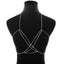 Crystal Bra Body Necklace Chain Necklaces Stone Fans Manufacturer Store Silver Plated 