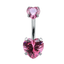 Crystal Heart Navel Piercing Body Jewelry Body Jewelry Mybic Store Pink 