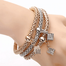 Crystal Owl Heart Rhinestone Charm Bracelet for Women Strand Bracelets ZOSHI Official Store Dice