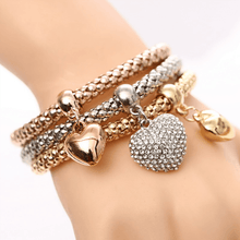Crystal Owl Heart Rhinestone Charm Bracelet for Women Strand Bracelets ZOSHI Official Store Owl Heart