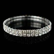 Crystal Shine Stretch Bracelets for Women Cuff Bracelets bigtreeonline Store 2 Row