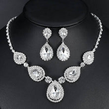 Crystal Teardrop Bridal Jewelry Sets Bridal Jewelry Sets mecresh Official Store 