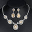 Crystal Teardrop Bridal Jewelry Sets Bridal Jewelry Sets mecresh Official Store Light Yellow Gold Color Clear 