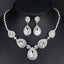 Crystal Teardrop Bridal Jewelry Sets Bridal Jewelry Sets mecresh Official Store Silver Plated Clear 