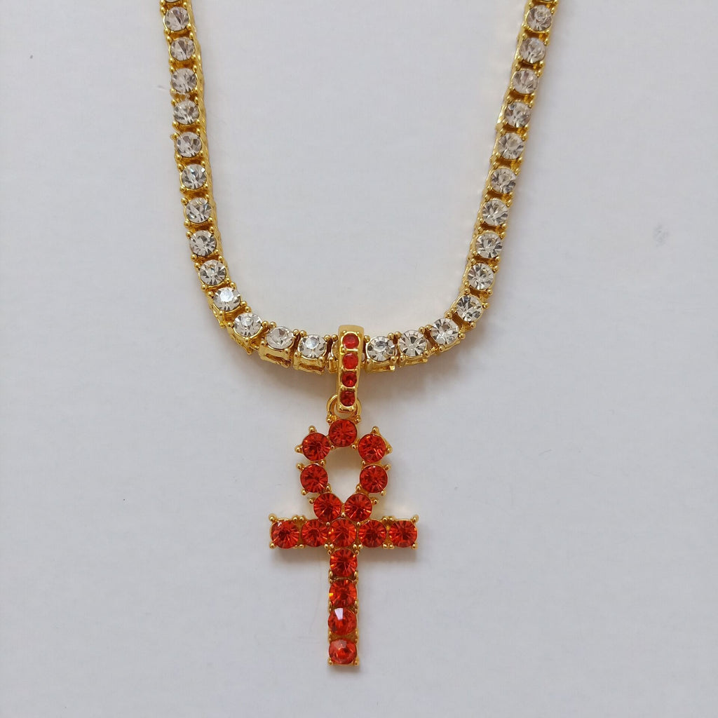 Egyptian Key to Life Cross Vintage Necklace Pendant Necklaces qijewells Store 