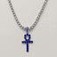 Egyptian Key to Life Cross Vintage Necklace Pendant Necklaces qijewells Store blue ankh silver 30in 1 row chain 