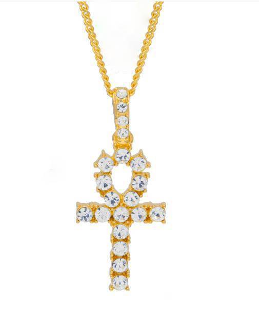 Egyptian Key to Life Cross Vintage Necklace Pendant Necklaces qijewells Store cuban chain gold 30in 1 row chain 