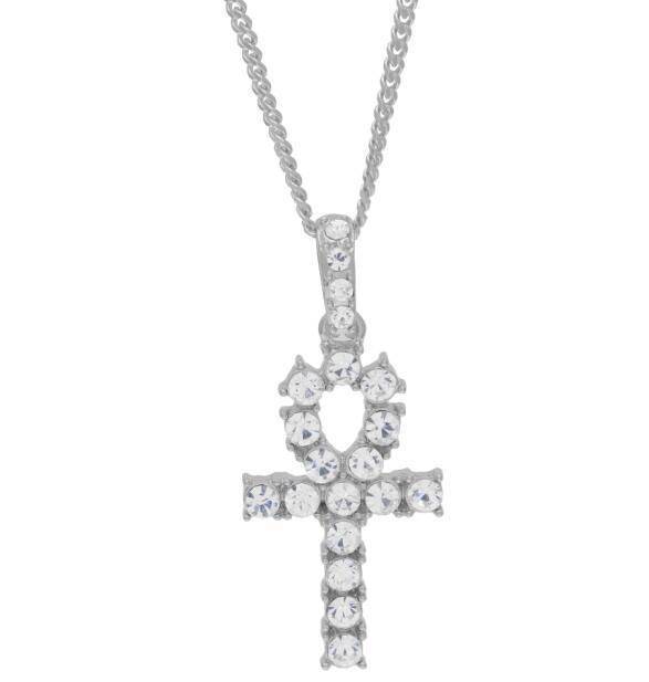 Egyptian Key to Life Cross Vintage Necklace Pendant Necklaces qijewells Store cuban chain silver 30in 1 row chain 