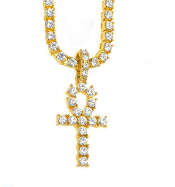 Egyptian Key to Life Cross Vintage Necklace Pendant Necklaces qijewells Store gold ankh tennis 30in 1 row chain 