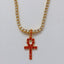 Egyptian Key to Life Cross Vintage Necklace Pendant Necklaces qijewells Store red ankh gold 30in 1 row chain 