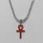 Egyptian Key to Life Cross Vintage Necklace Pendant Necklaces qijewells Store red ankh silver 30in 1 row chain 