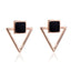 Enamel Square Hollow Triangle Earrings Drop Earrings SUKI Official Store Store 