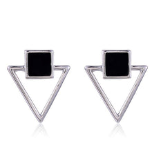 Enamel Square Hollow Triangle Earrings Drop Earrings SUKI Official Store Store 